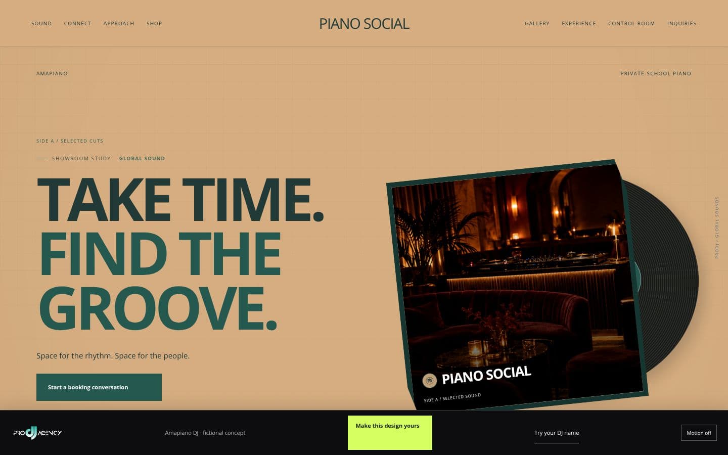Amapiano DJ website design preview