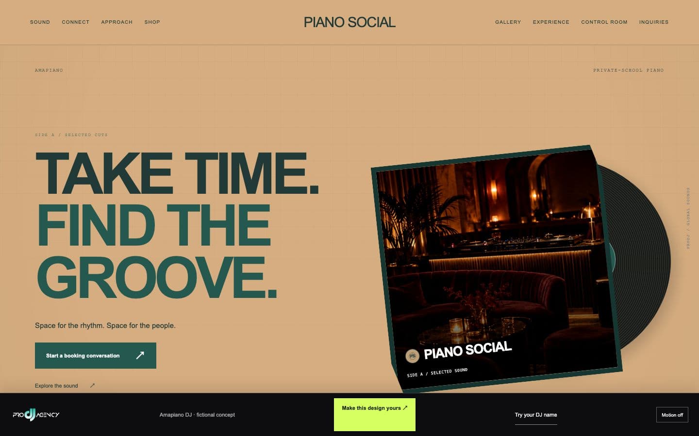 Amapiano DJ website design preview