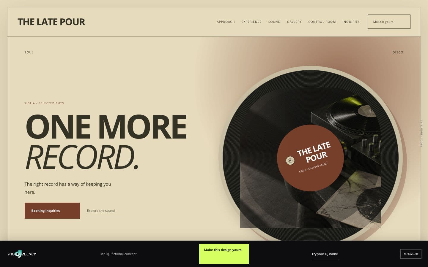 Bar DJ website design preview