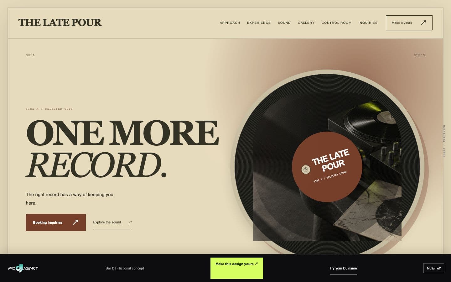 Bar DJ website design preview