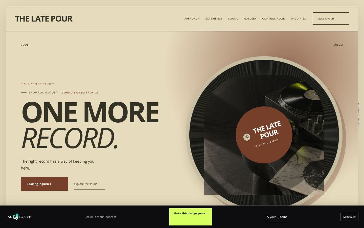 Bar DJ website design preview