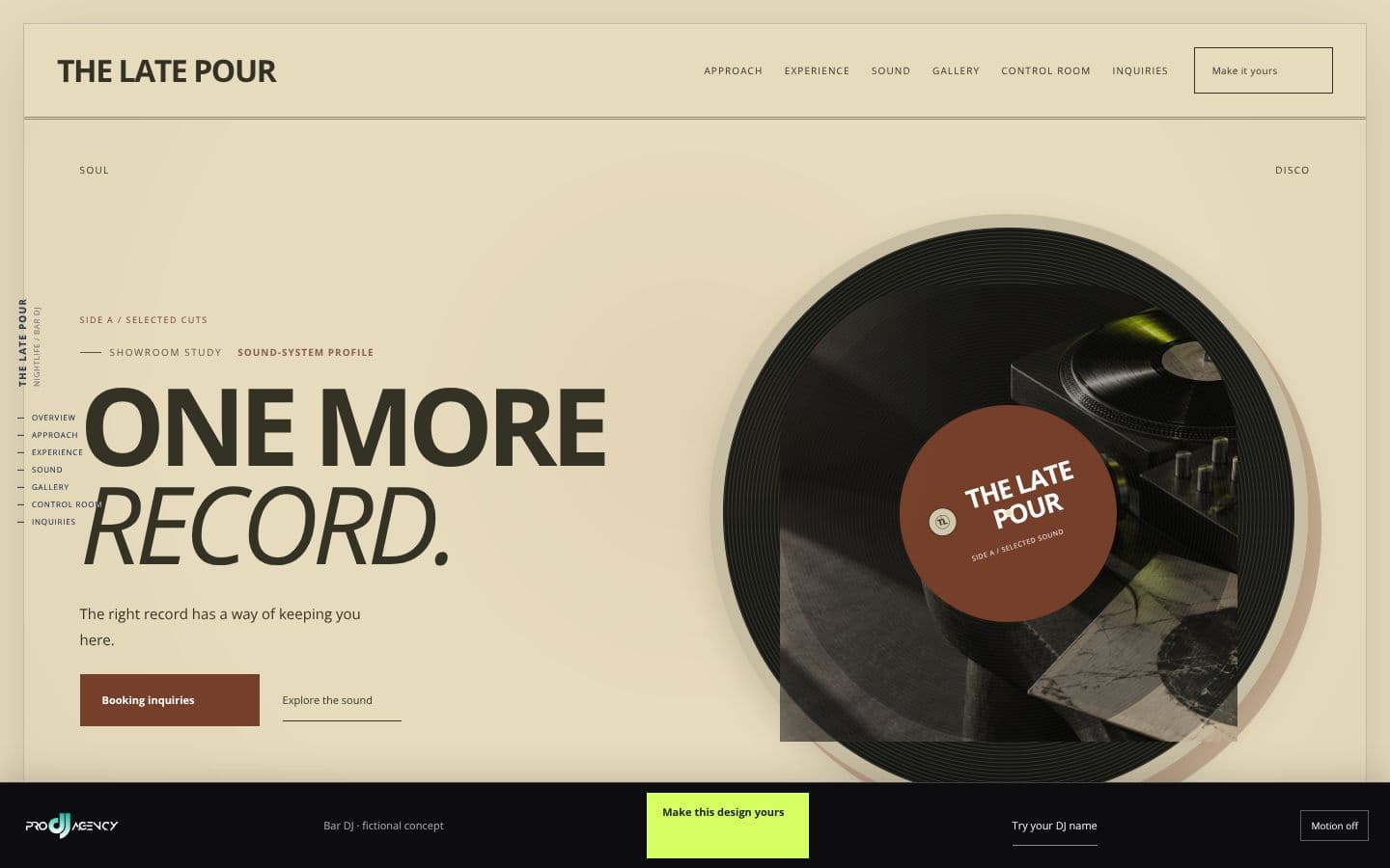 Bar DJ website design preview