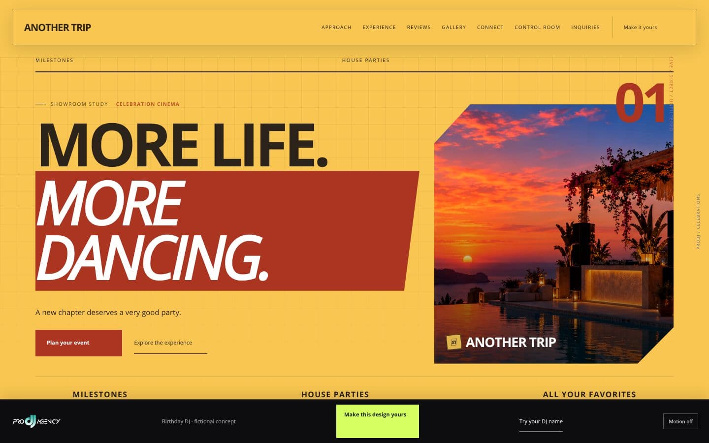 Birthday DJ website design preview