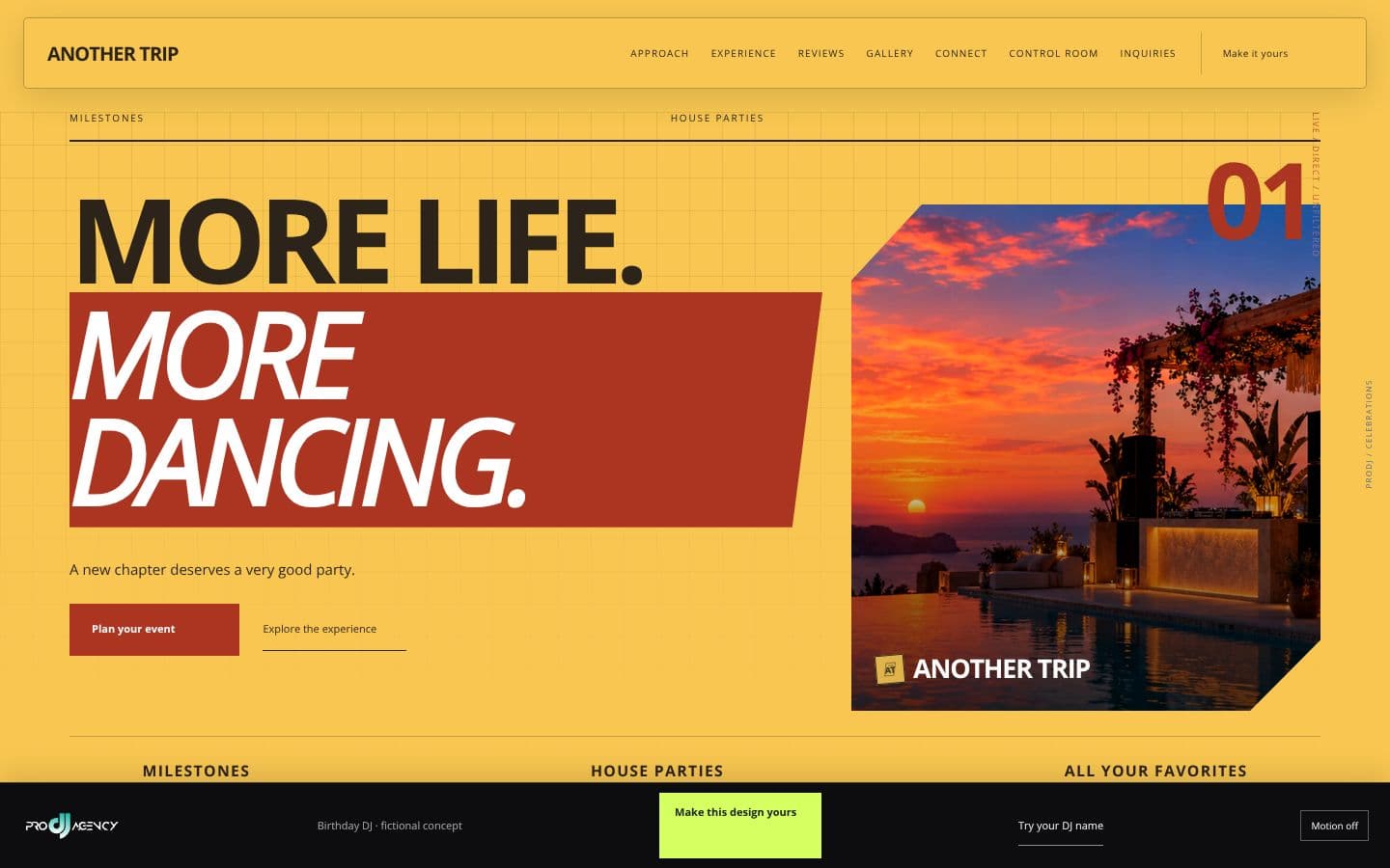 Birthday DJ website design preview