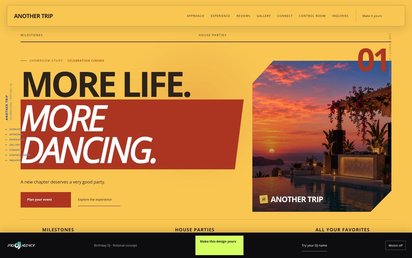 Birthday DJ website design preview
