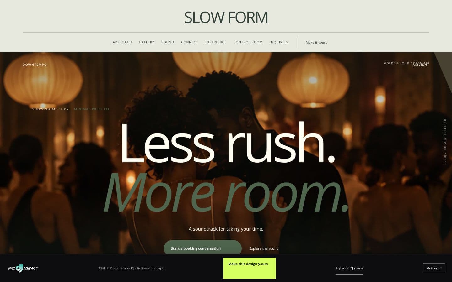 Chill & Downtempo DJ website design preview
