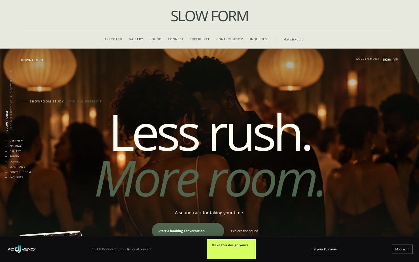 Chill & Downtempo DJ website design preview