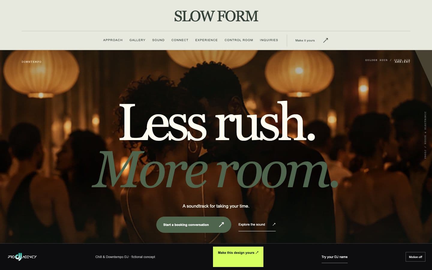 Chill & Downtempo DJ website design preview
