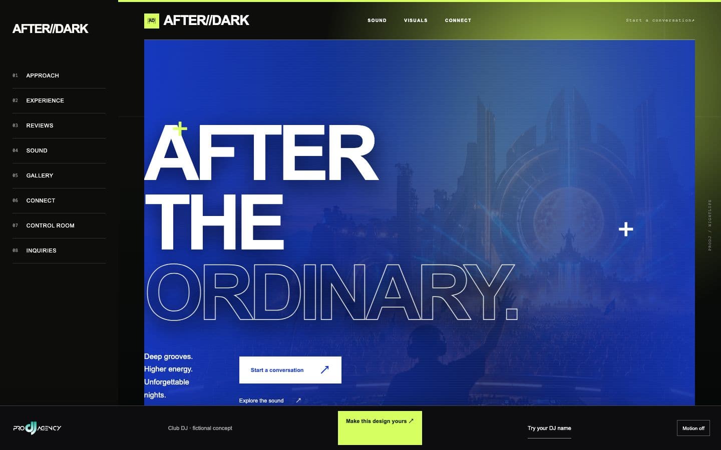 Club DJ website design preview
