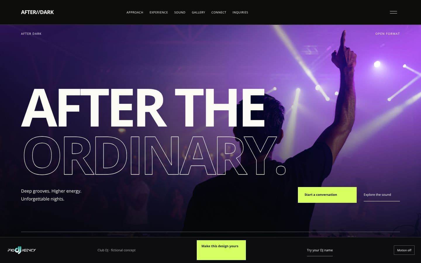 Club DJ website design preview