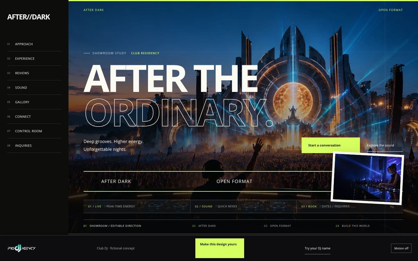 Club DJ website design preview