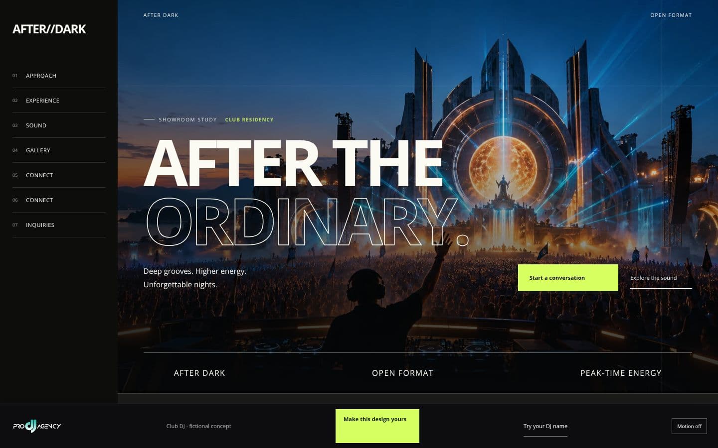 Club DJ website design preview