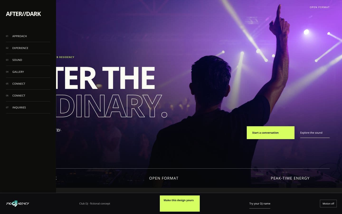Club DJ website design preview
