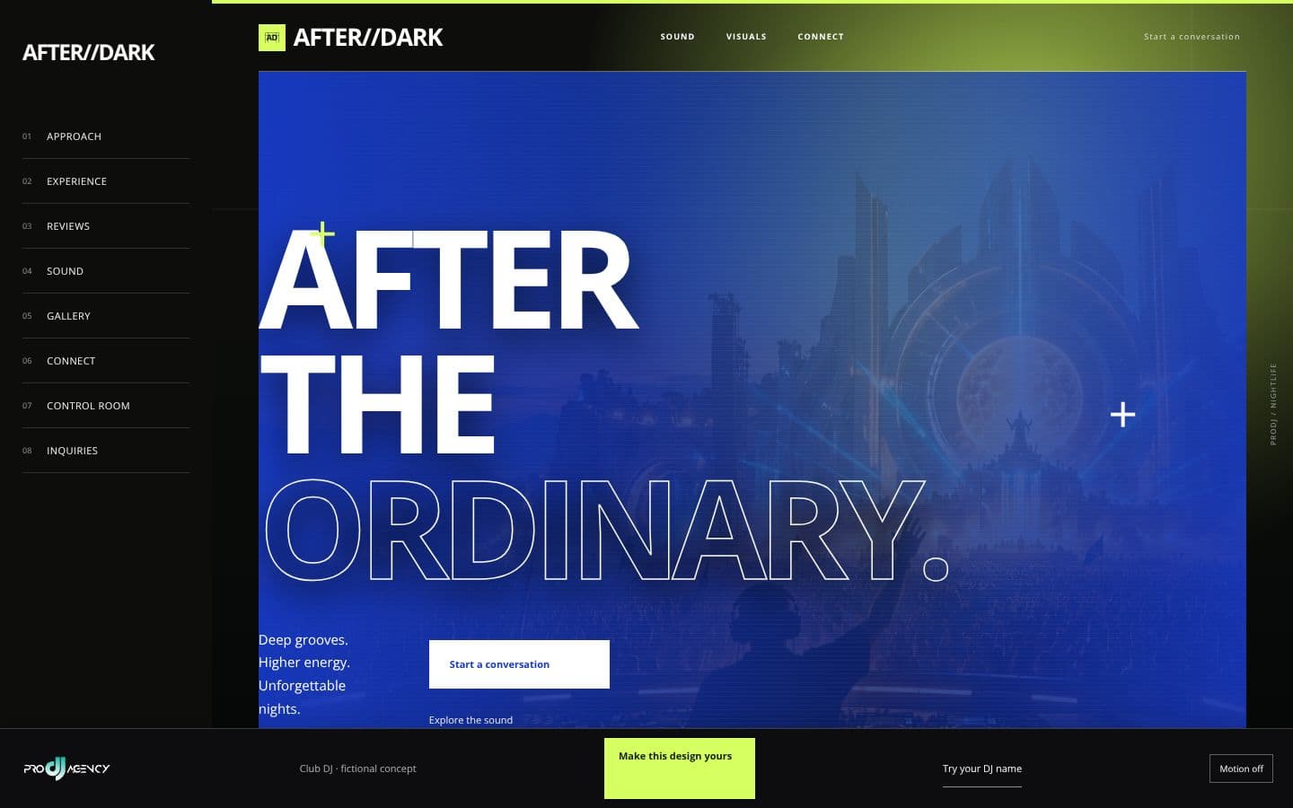 Club DJ website design preview