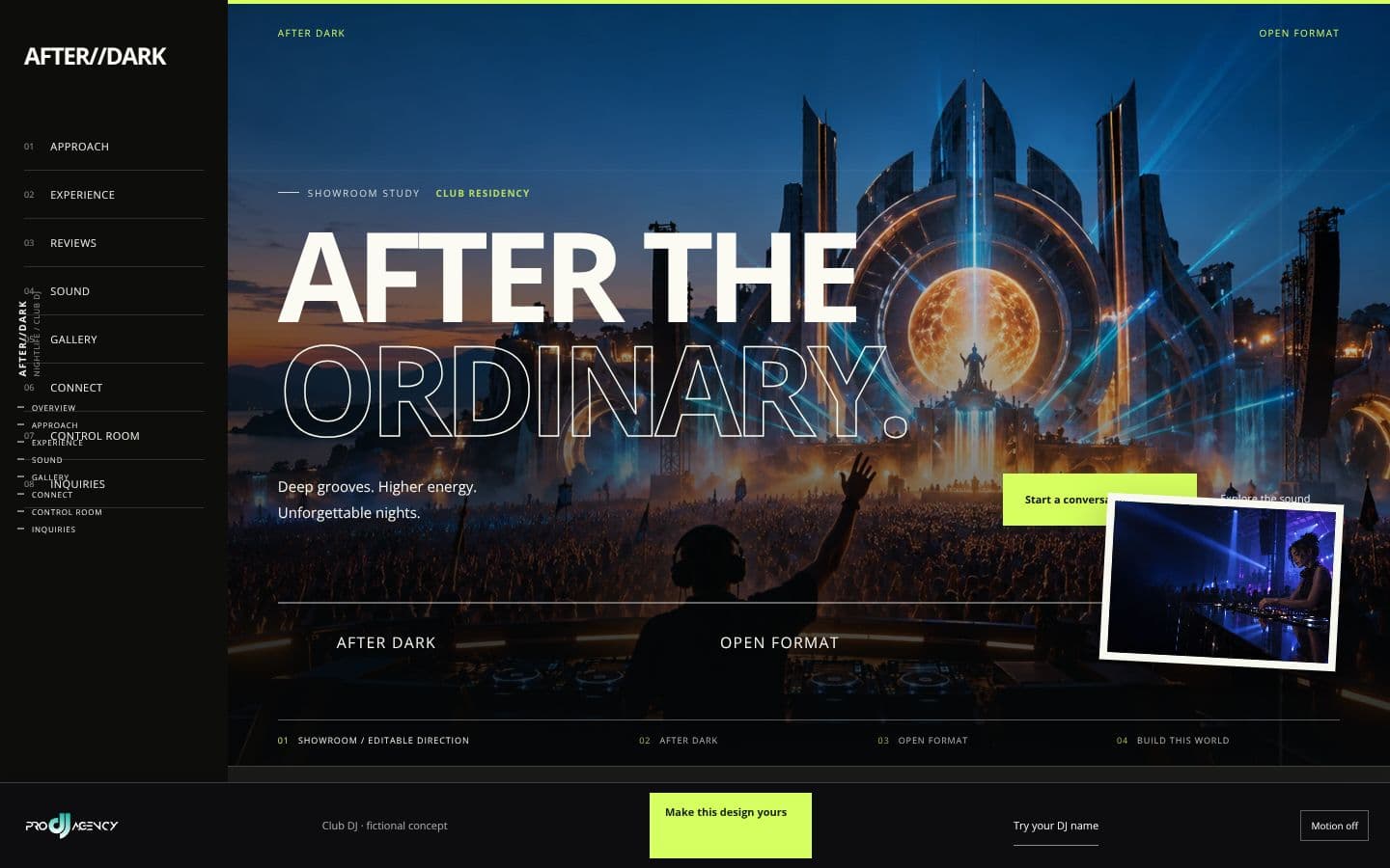 Club DJ website design preview