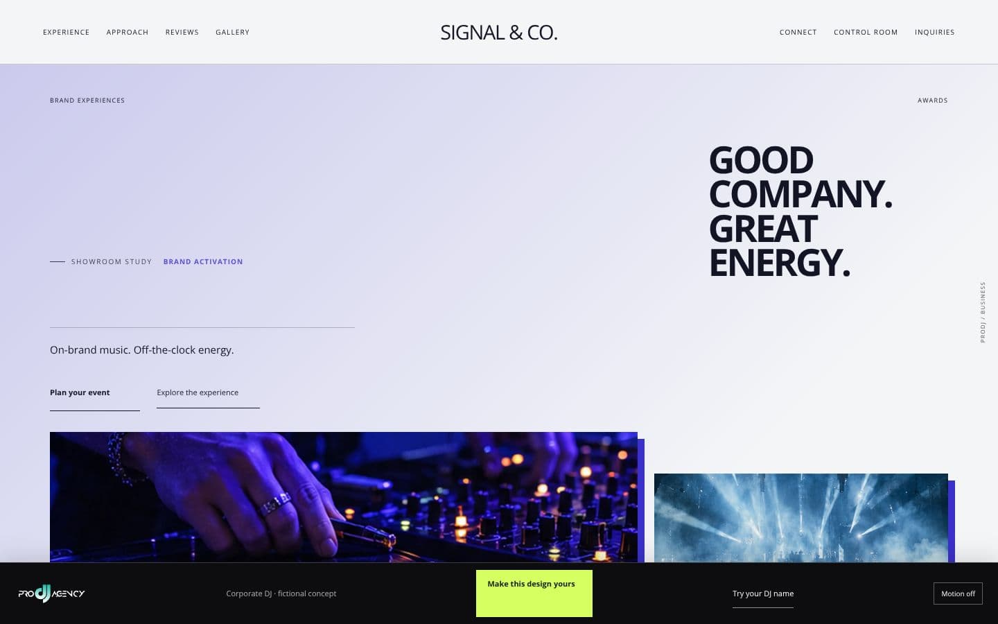 Corporate DJ website design preview