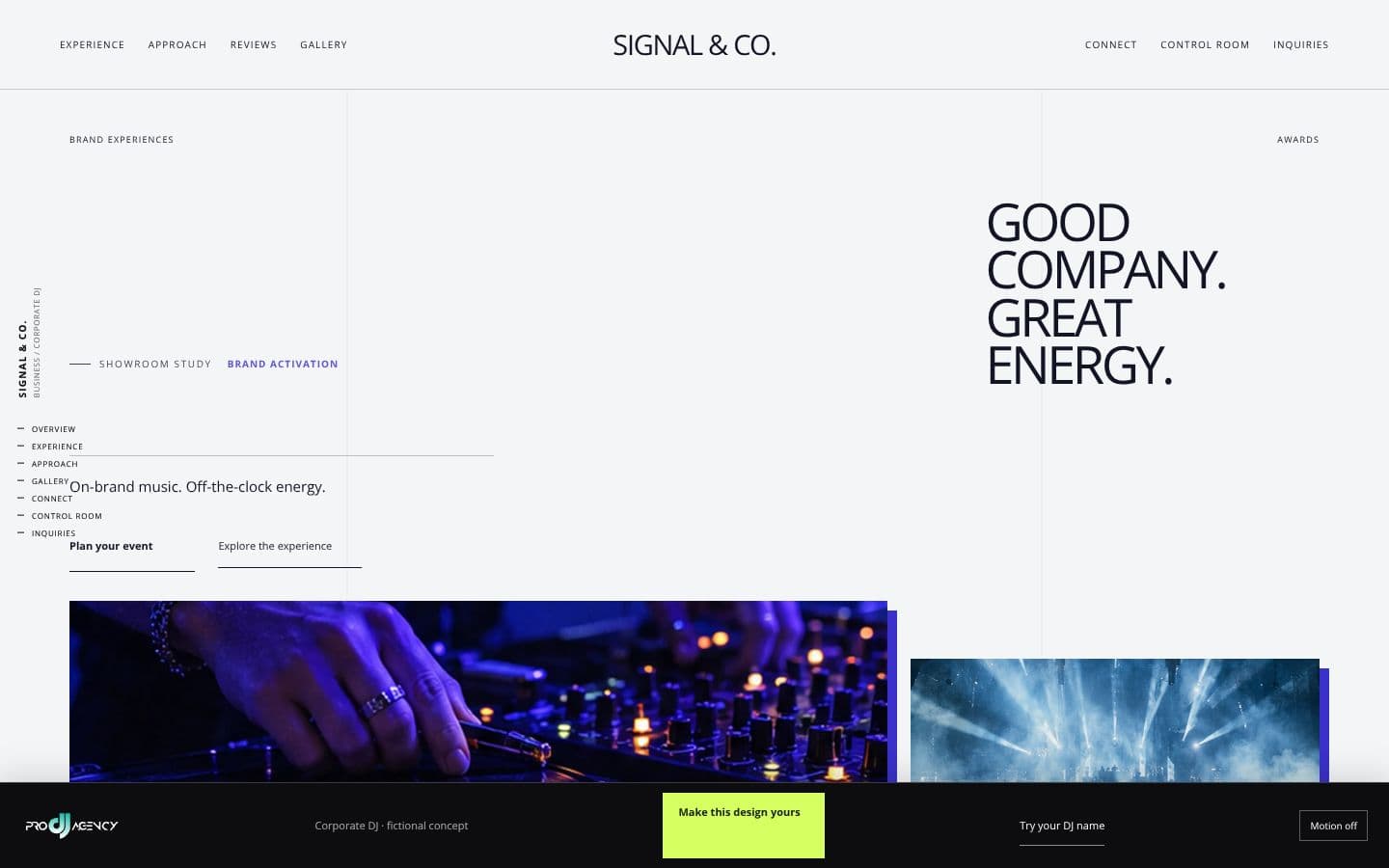 Corporate DJ website design preview