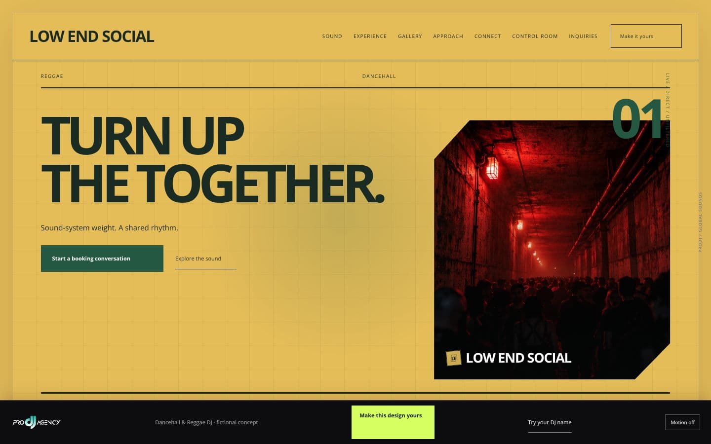 Dancehall & Reggae DJ website design preview