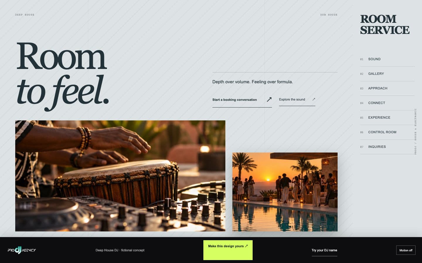 Deep House DJ website design preview