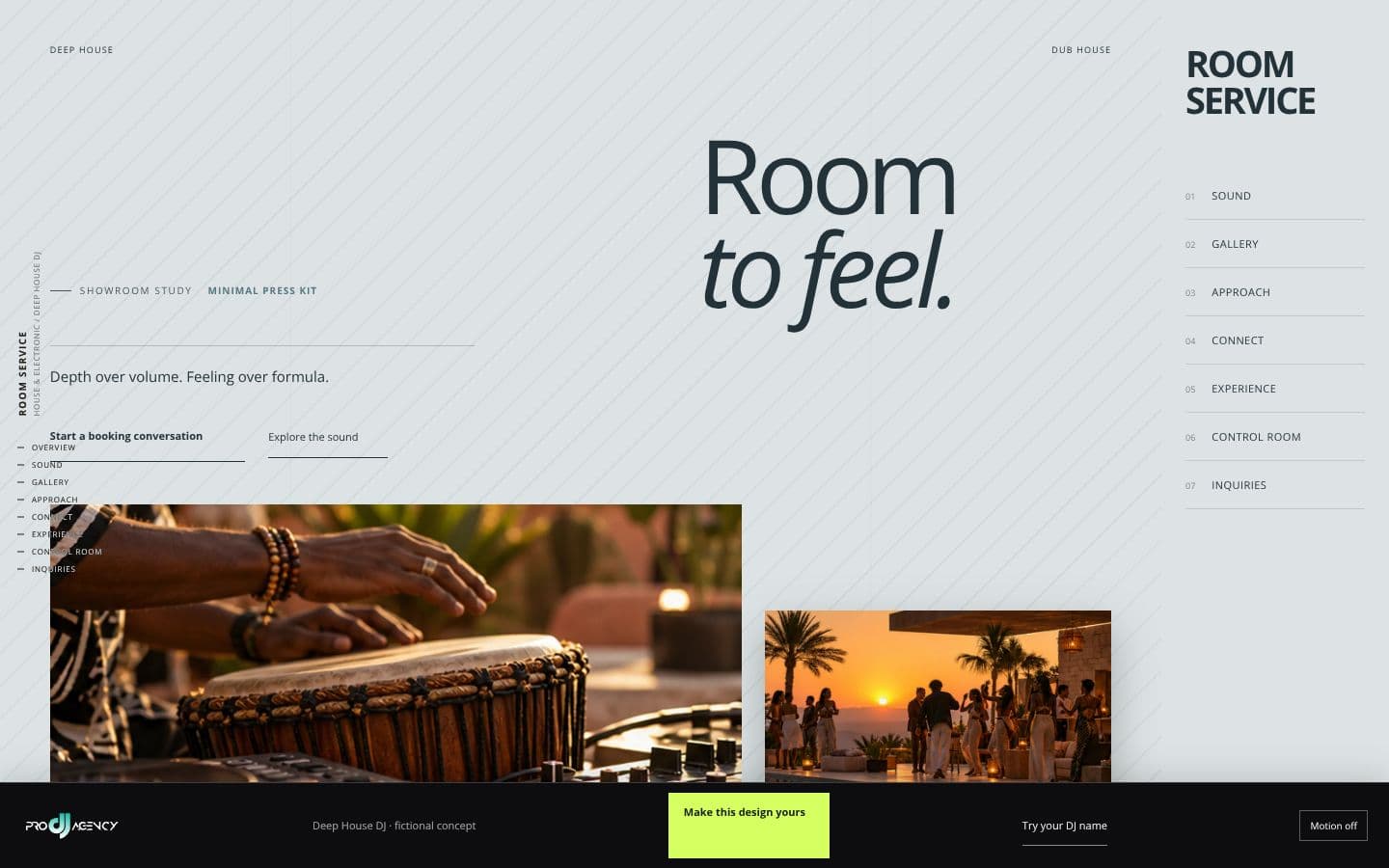 Deep House DJ website design preview