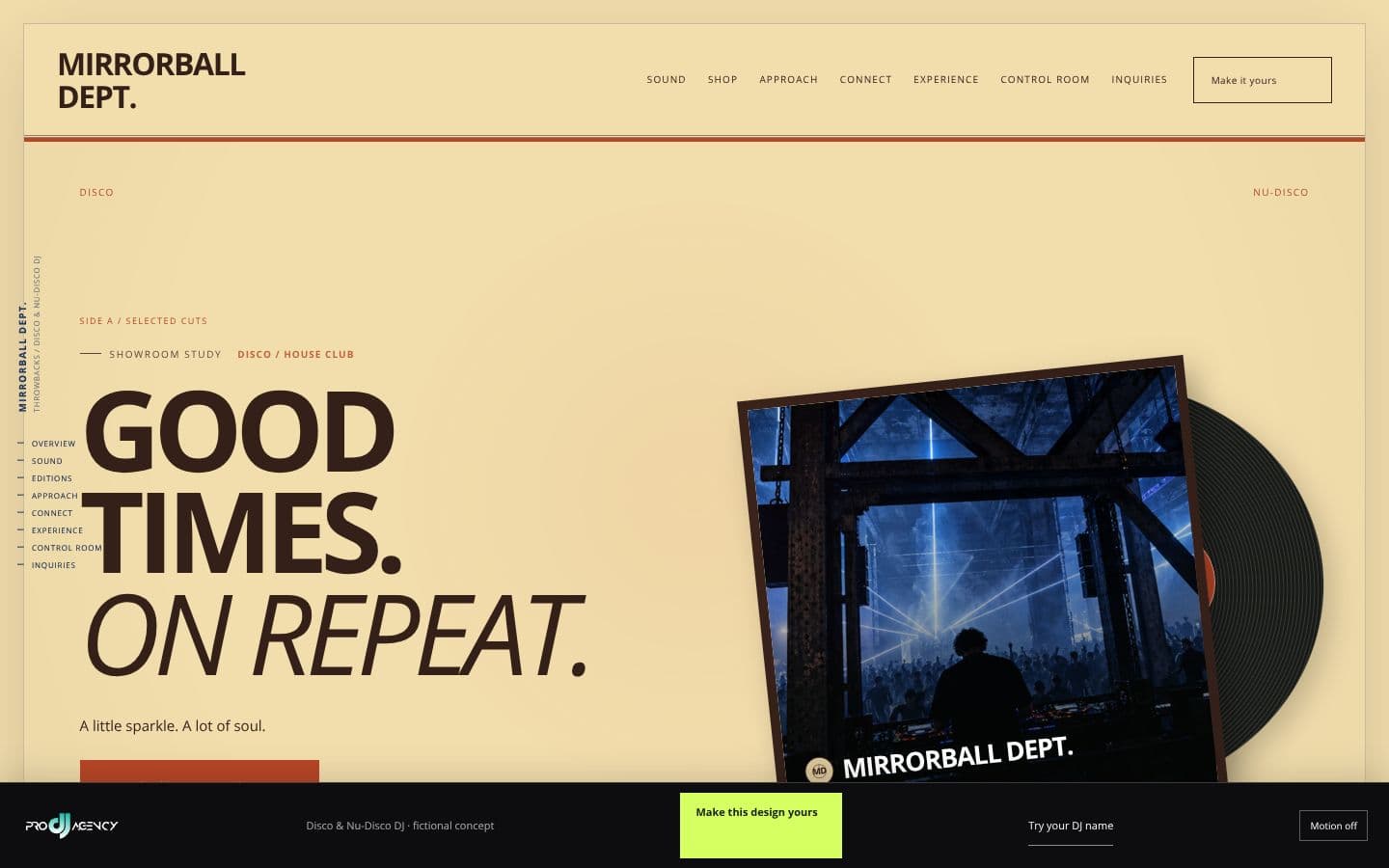 Disco & Nu-Disco DJ website design preview