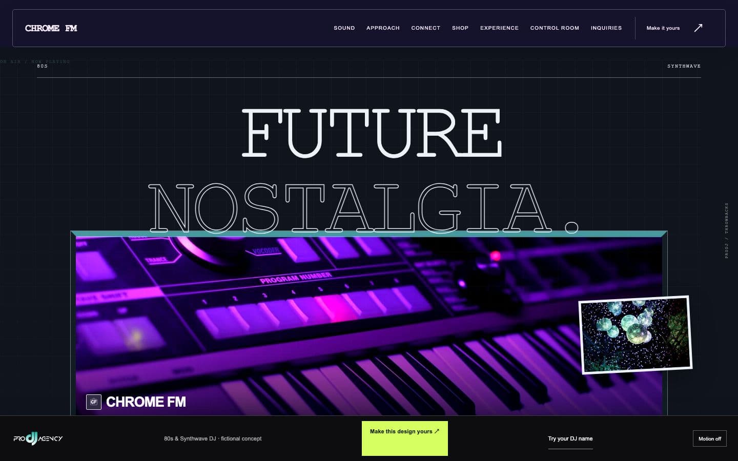 80s & Synthwave DJ website design preview