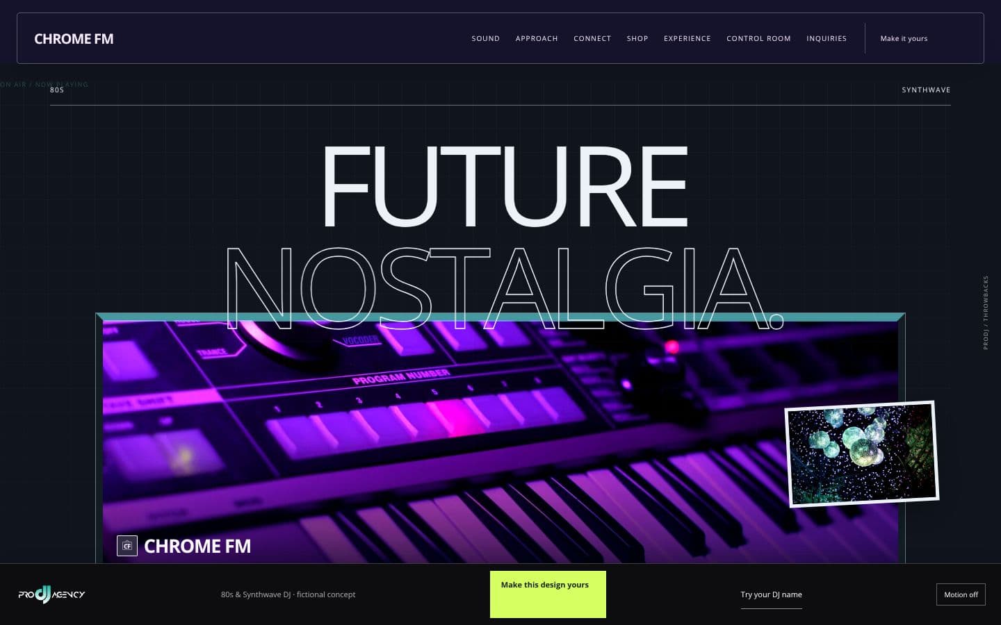 80s & Synthwave DJ website design preview