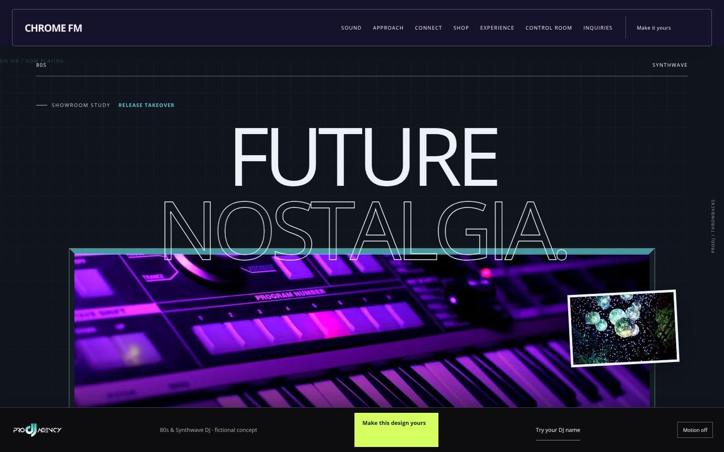 80s & Synthwave DJ website design preview