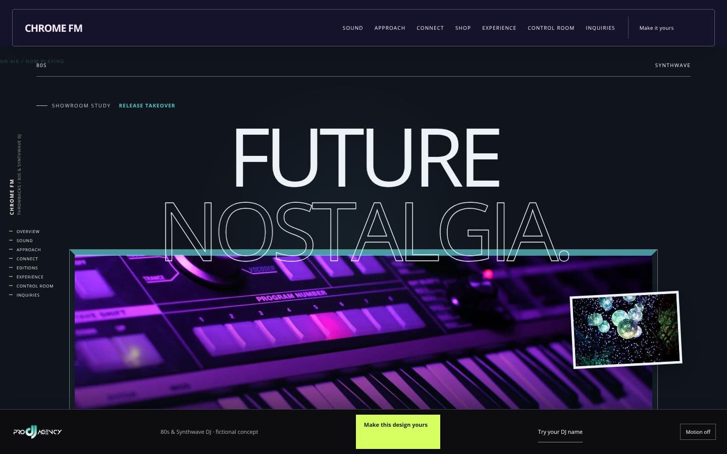80s & Synthwave DJ website design preview