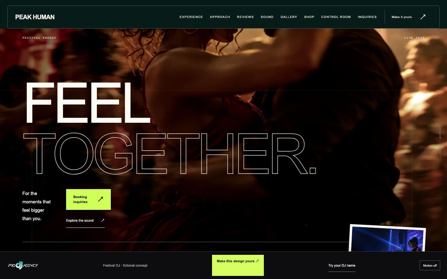Festival DJ website design preview