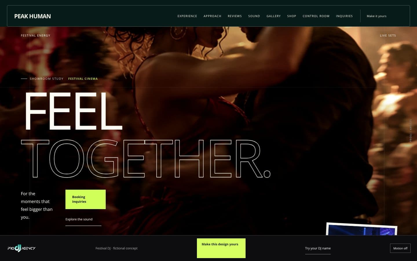 Festival DJ website design preview