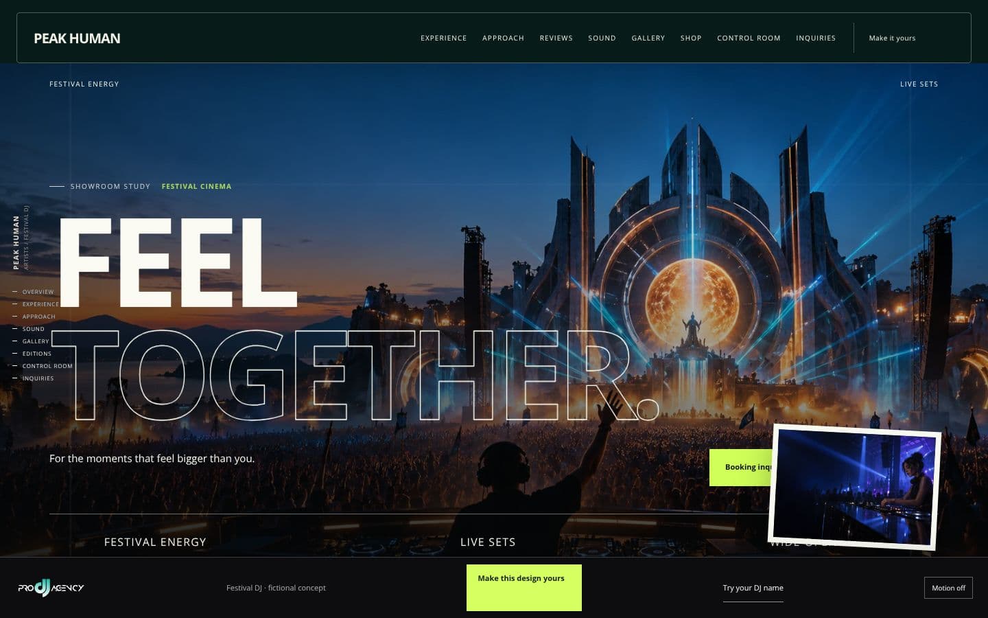 Festival DJ website design preview