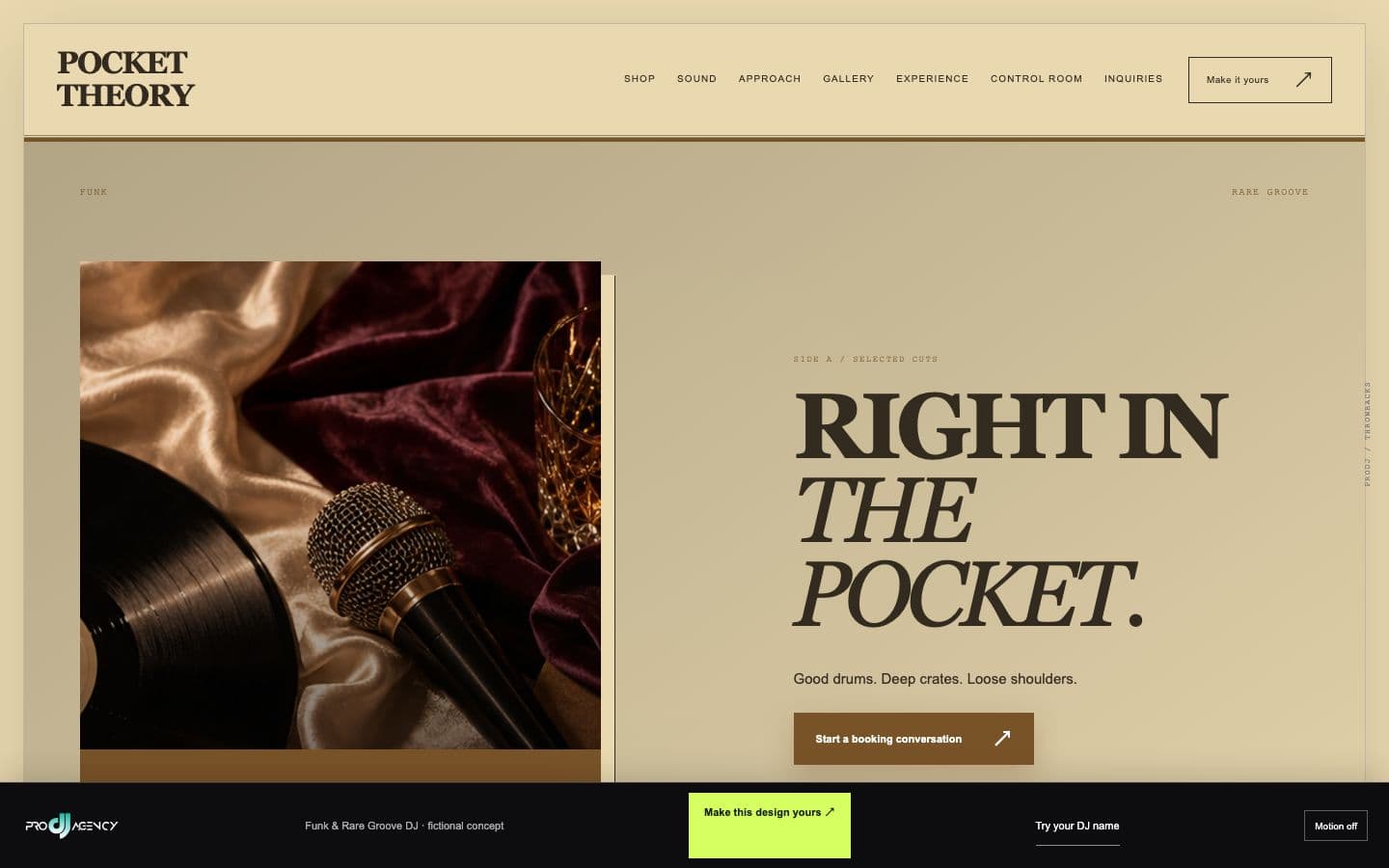 Funk & Rare Groove DJ website design preview