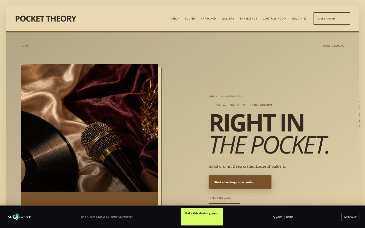 Funk & Rare Groove DJ website design preview