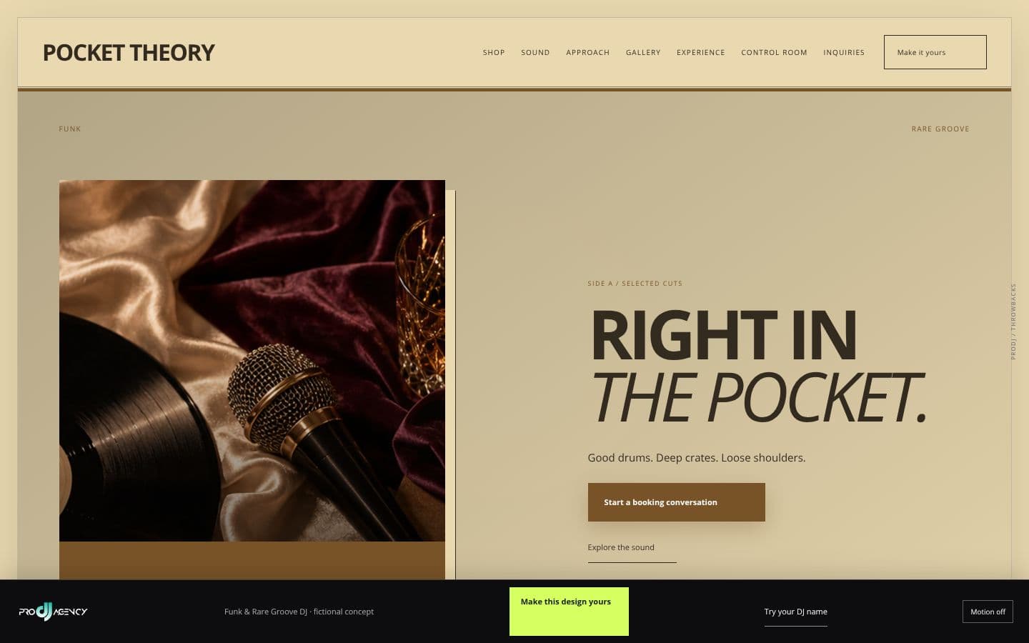 Funk & Rare Groove DJ website design preview