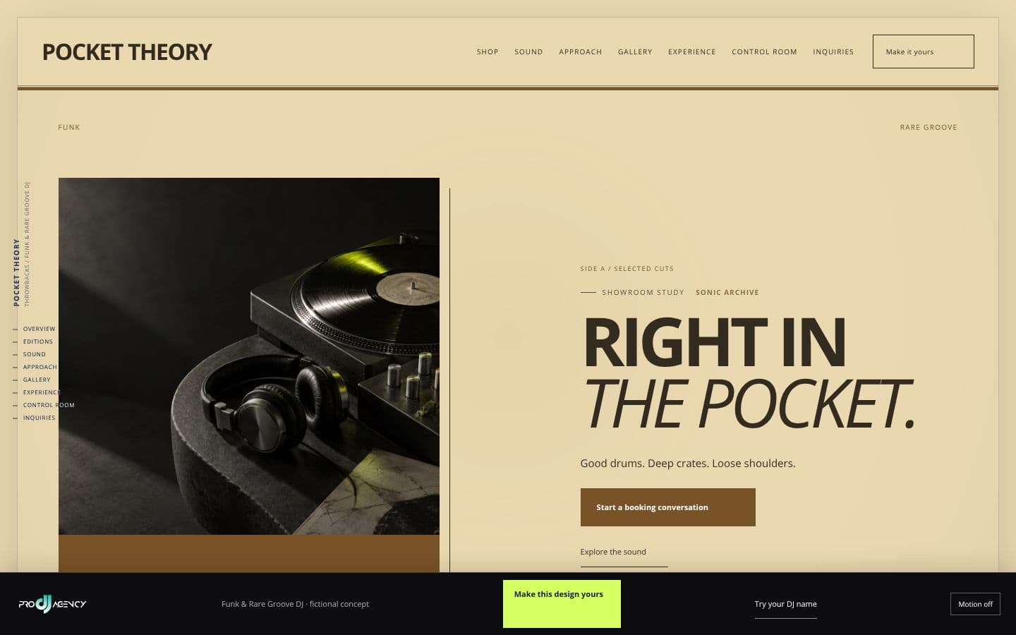 Funk & Rare Groove DJ website design preview