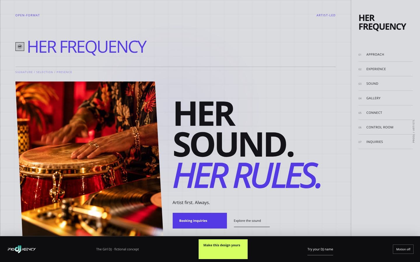 The Girl DJ website design preview