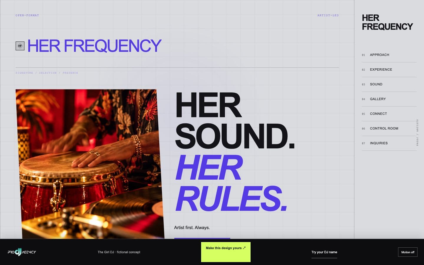 The Girl DJ website design preview