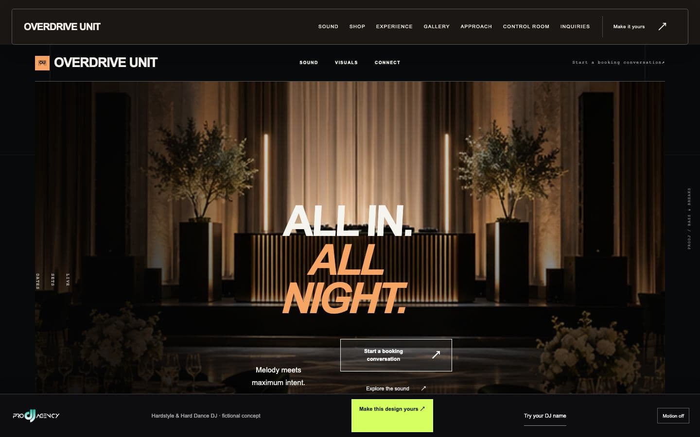 Hardstyle & Hard Dance DJ website design preview