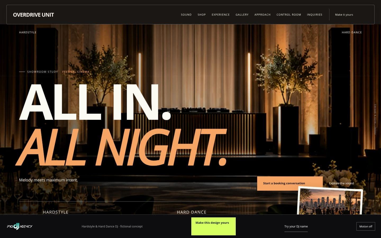 Hardstyle & Hard Dance DJ website design preview