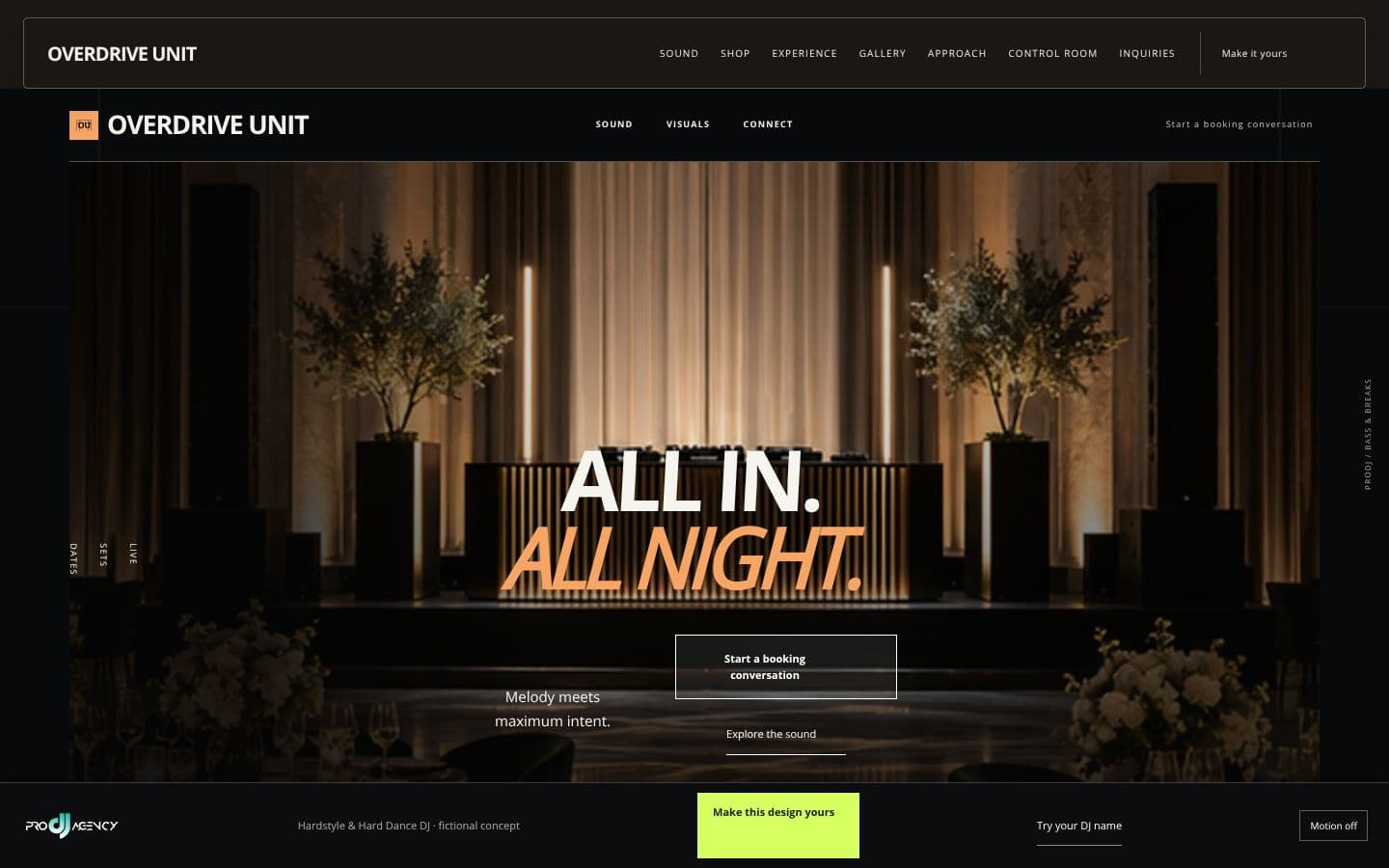 Hardstyle & Hard Dance DJ website design preview