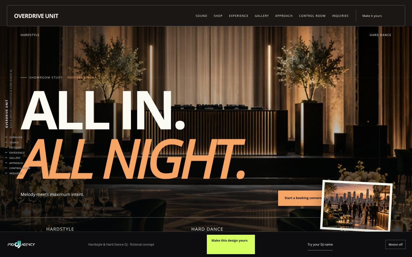 Hardstyle & Hard Dance DJ website design preview