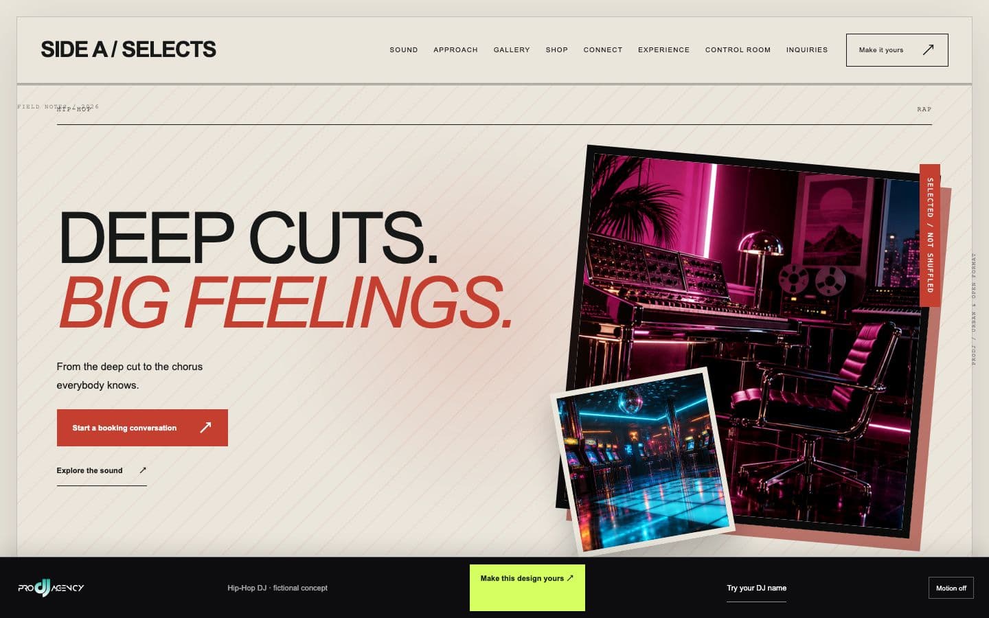 Hip-Hop DJ website design preview