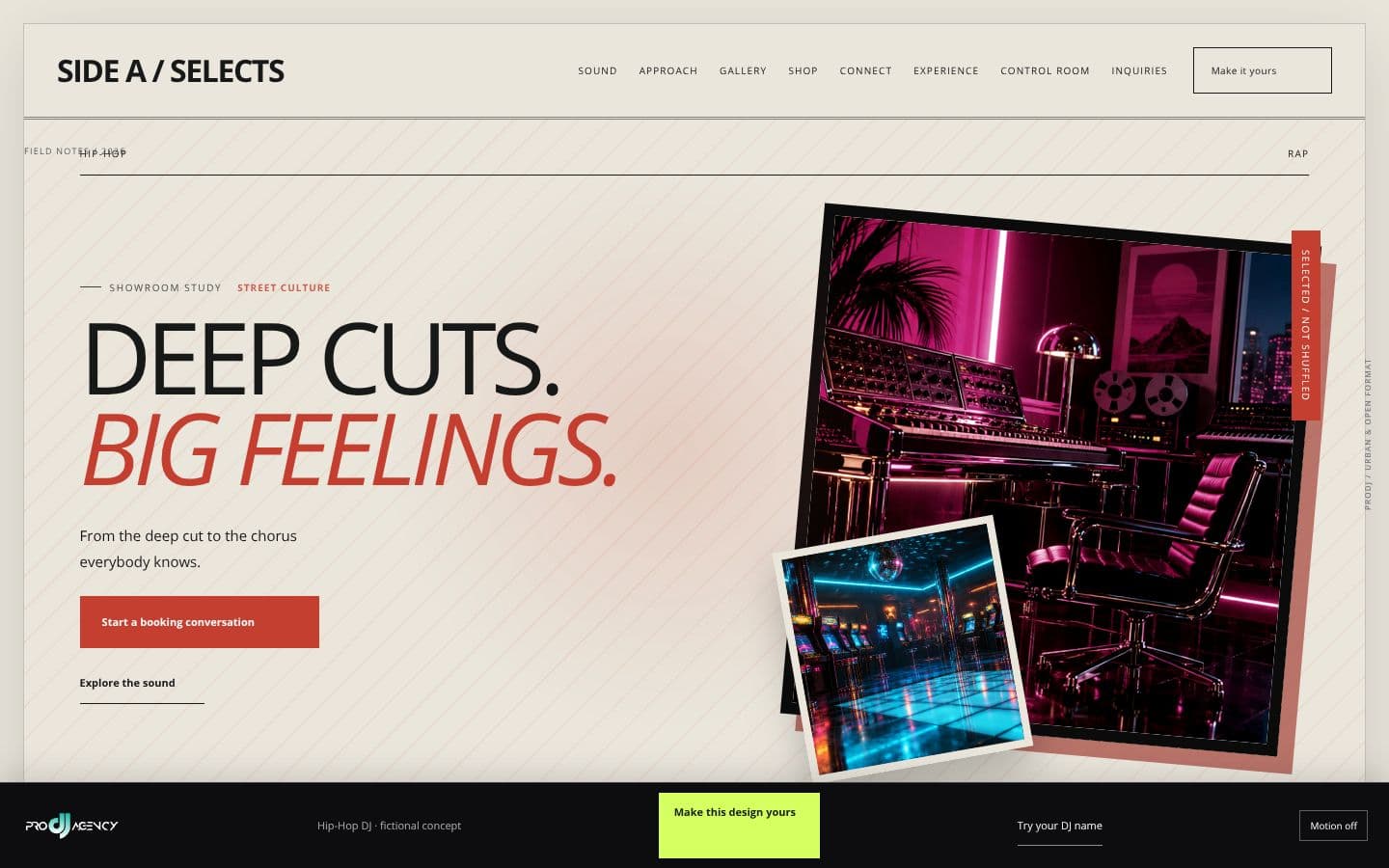 Hip-Hop DJ website design preview