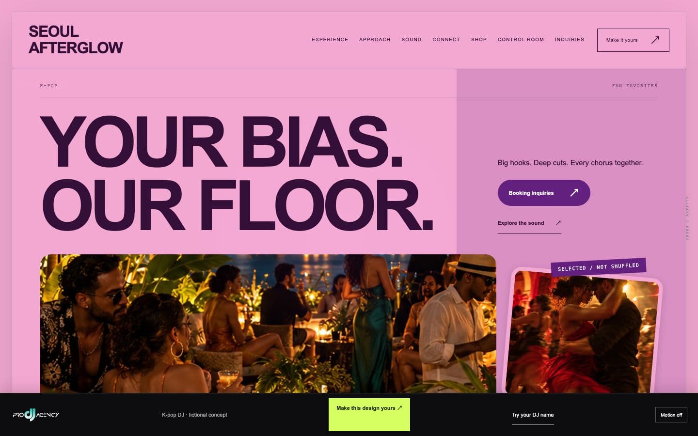 K-pop DJ website design preview
