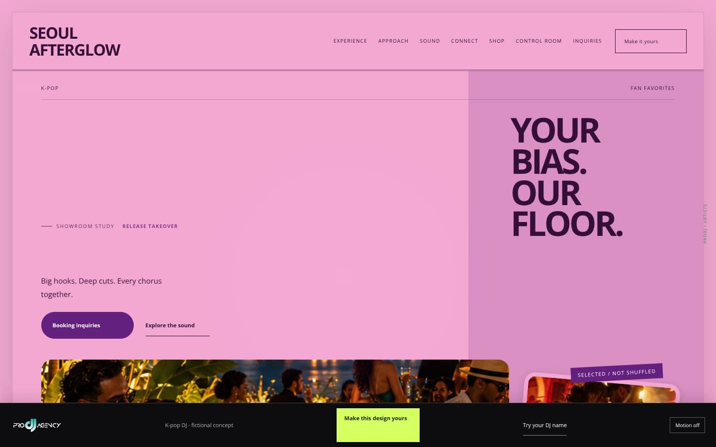 K-pop DJ website design preview