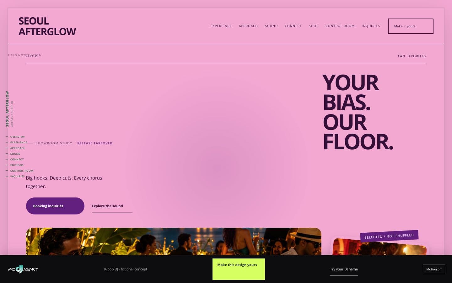 K-pop DJ website design preview