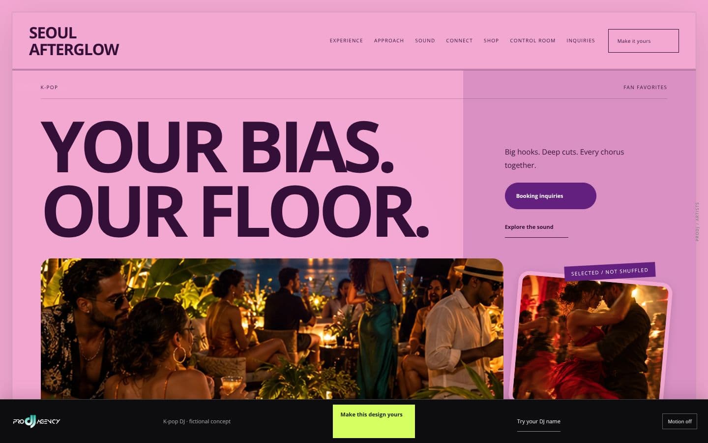 K-pop DJ website design preview