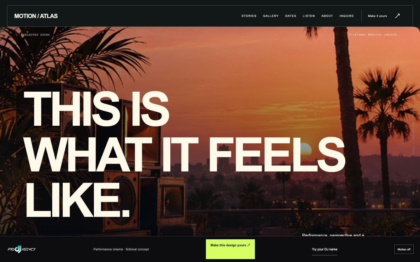Performance cinema website design preview