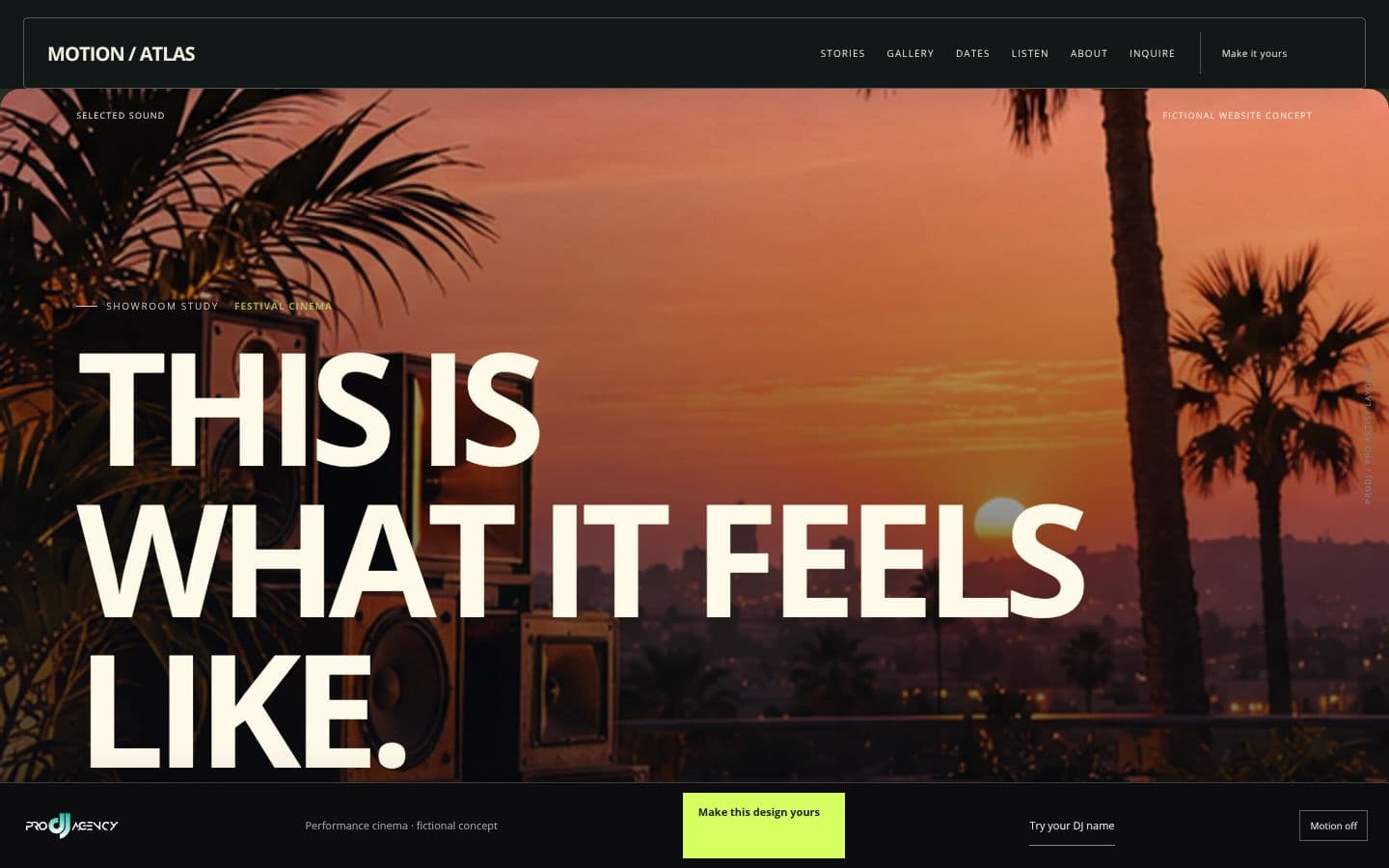 Performance cinema website design preview